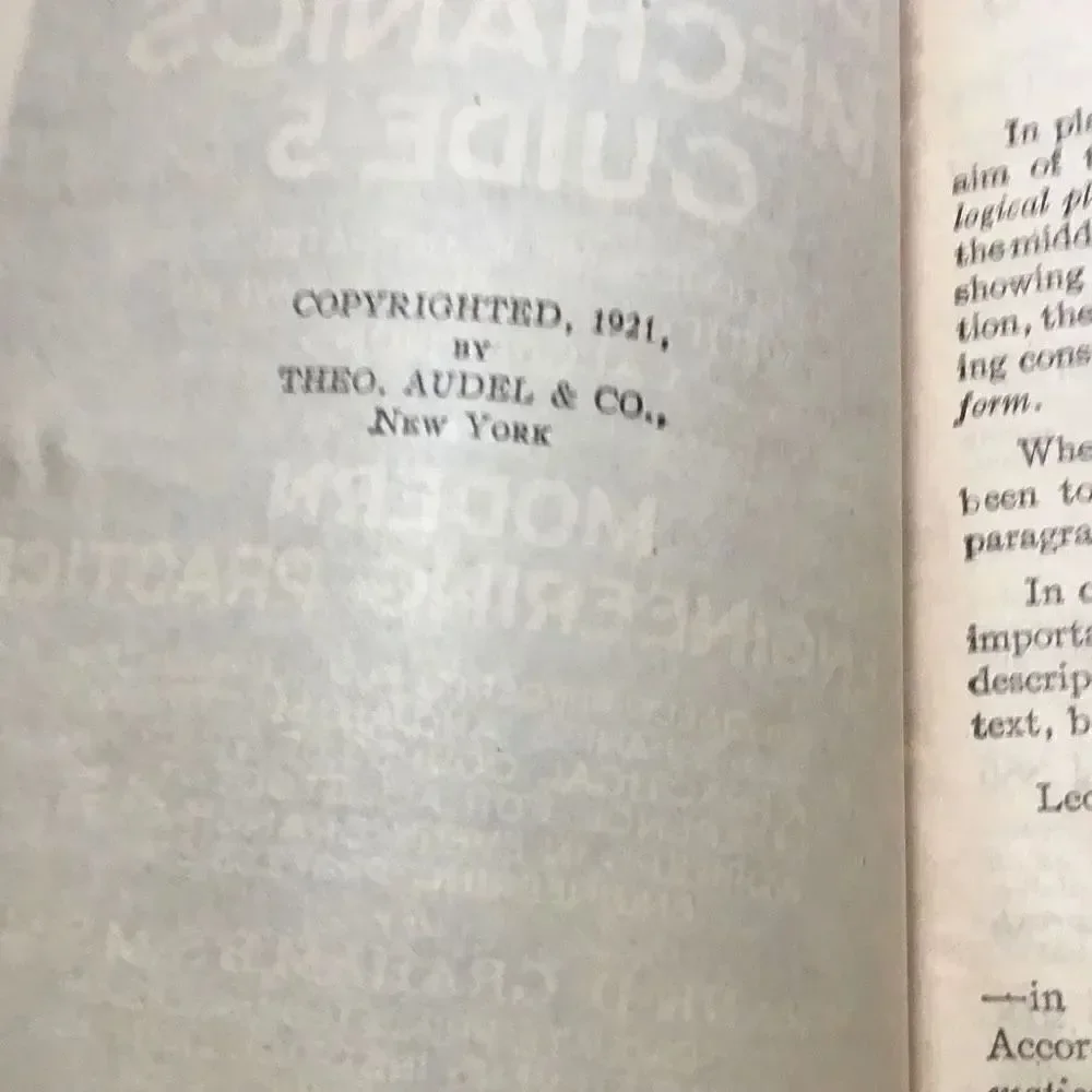 Audels engineering and mechanics guide 5 copyright, 1821 ￼